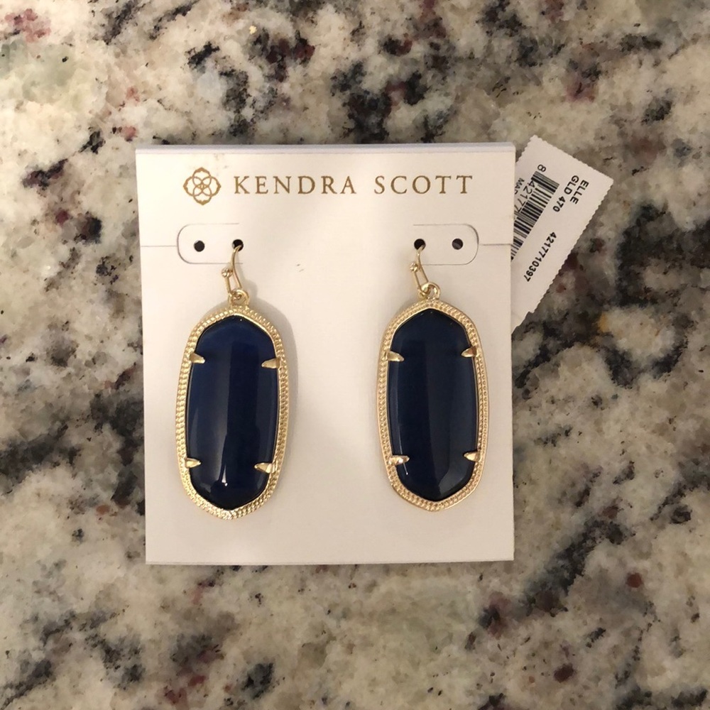 Kendra Scott Navy Cats Eye Elle Earrings